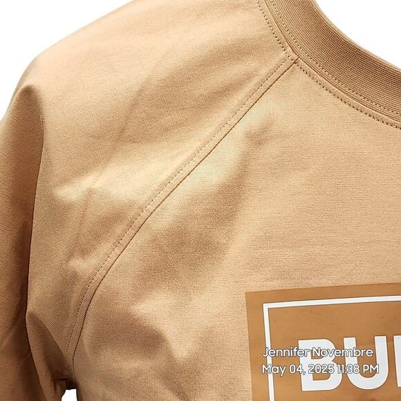 WOMEN'S BURBERRY SANTO LOGO T-SHIRT/SOFT FAWN/MEDIUM RETAIL $480 - Picture 4 of 16